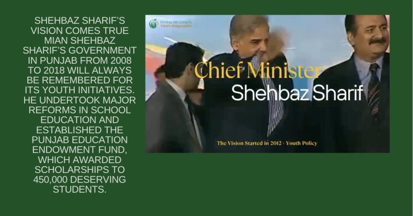 Mian Shehbaz Sharif’s government in Punjab from 2008 to 2018 will always be remembered for its youth initiatives